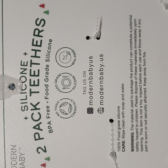 Modern Baby NWT Gingerbread Man and Christmas Tree Silicone Teether Set - Picture 5 of 5
